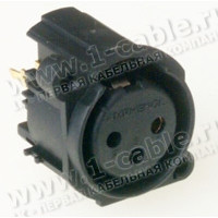 AC3FAVL1-AU-PRE - Панельний роз'єм XLR3 гніздо, вертикальне встановлення на плату, без замка-фіксатора