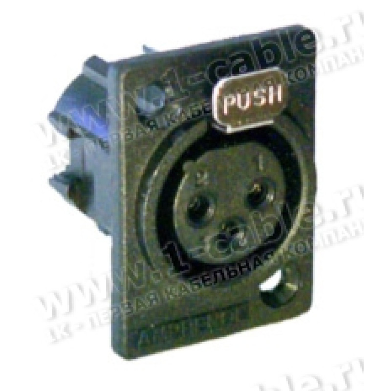 AC3FPPH BULK - XLR 3 гніздо на панель у плату, тип-P, горизонтальне встановлення, корпус із термопластику