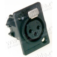 AC3FPPV BULK - XLR 3 гнездо на панель в плату, тип-P, вертикальная установка, корпус из термопластика