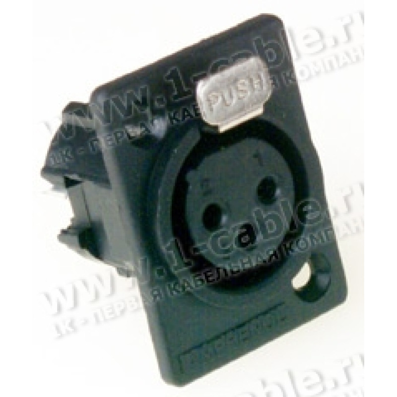 AC3FPPV BULK - XLR 3 гнездо на панель в плату, тип-P, вертикальная установка, корпус из термопластика