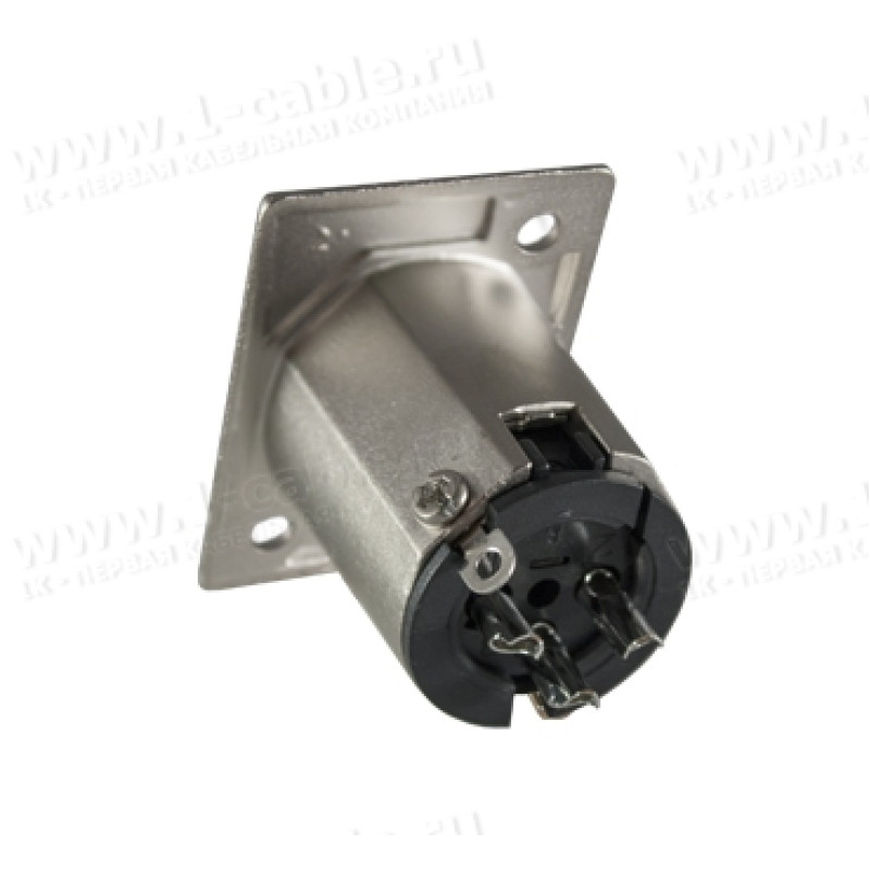 AC3FPZB - XLR 3 гніздо на панель, тип-P, базова модель, колір-чорний, корпус-метал