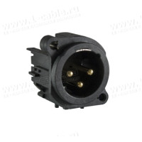 AC3MAV2-AU-PRE - Панельний роз'єм XLR3 штекер, вертикальне встановлення на плату, A-посадка