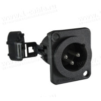 AC3MDPIL BULK - XLR 3 штекер на панель, тип-D, для швидкого збирання, в розібраному вигляді