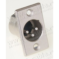 AC3MMPNZ-AU - XLR 3 штекер на панель P-типу, вузький фланець, контакти - покриття золото