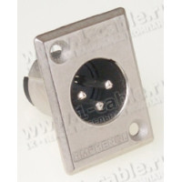 AC3MPB - XLR 3 штекер на панель P-типу, штамповані контакти, базова модель, колір - чорний