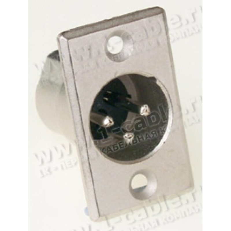 AC3MPNZ-AU - XLR 3 штекер на панель P-типу, вузький фланець, штамповані контакти