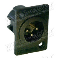 AC3MPPH BULK - XLR 3 штекер на панель у плату, тип-P, горизонтальне встановлення, корпус із термопластику