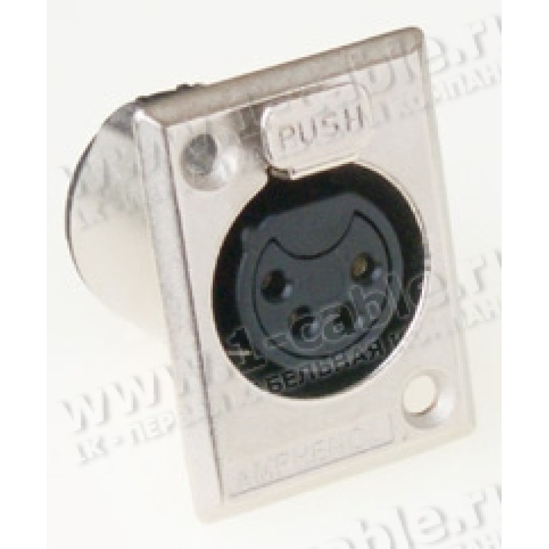 AC4FPZB-AU - XLR 4 гніздо на панель, тип-P, контакти- покриття золото, колір-чорний