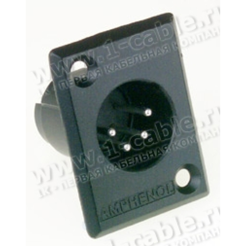 AC4MP-AU - XLR 4 штекер на панель, тип-P, контакти - покриття золото, колір - нікель