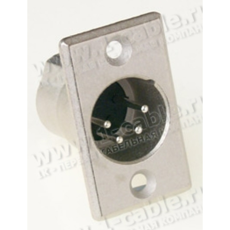 AC4MPNZB - XLR 4 штекер на панель, тип-P, базова модель, колір-чорний, корпус-метал