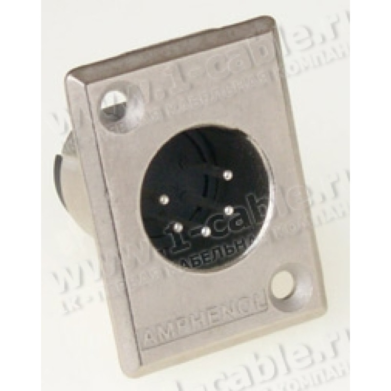 AC5MP-AU - XLR 5 штекер на панель, тип-P, контакти - покриття золото, колір - нікель