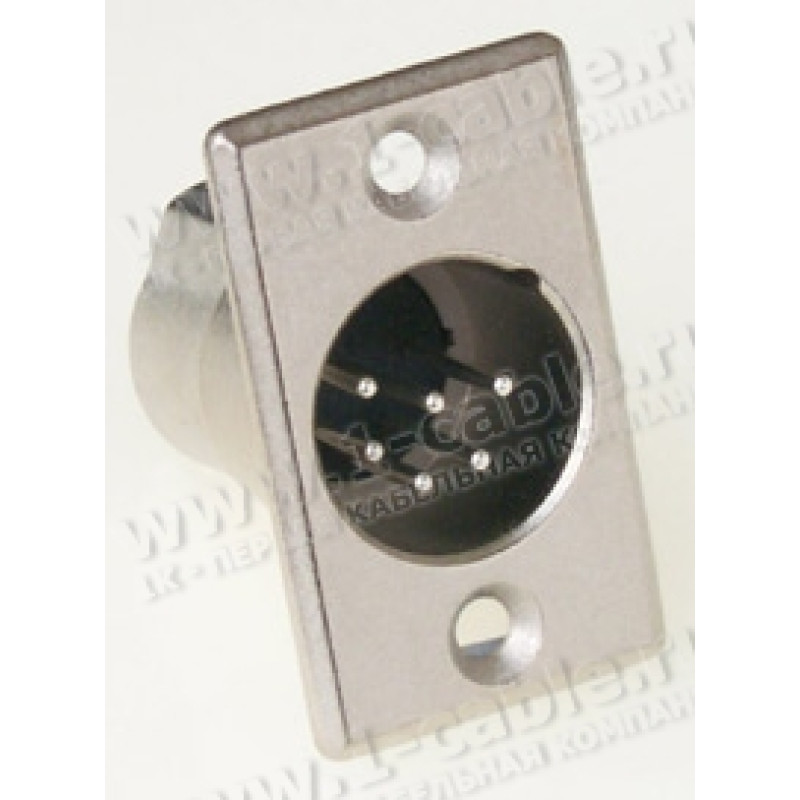 AC6AMPNZ-AU - XLR 6 штекер на панель P-типу, контакти - покриття золото, колір - нікель