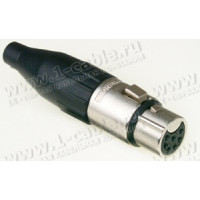 AC7FJ - XLR 7 гнездо, литые золоч. контакты, никель, зажим-крокодил, увеличенный хвостовик