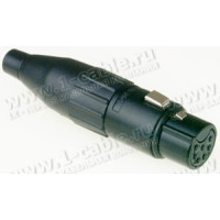 AC7FBJ - XLR 7 гніздо, литі золоч. контакти, чорнений, затиск-крокодил, збільшений хвостовик