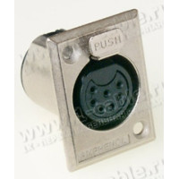 AC7FPZB - XLR 7 гніздо на панель, тип-P, базова модель, колір-чорний, корпус-метал