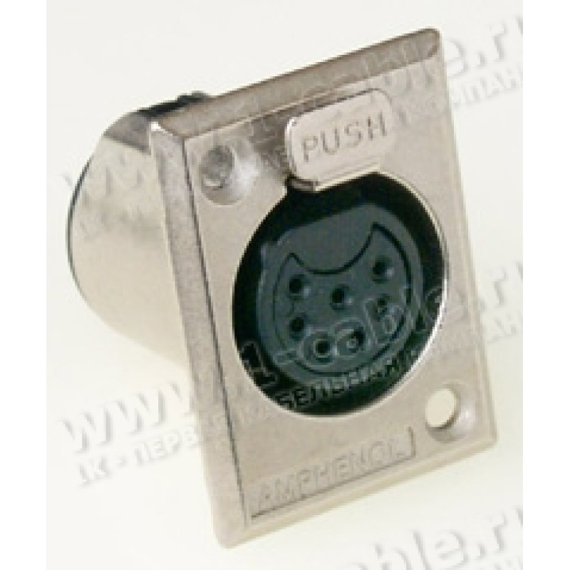 AC7FPZB - XLR 7 гніздо на панель, тип-P, базова модель, колір-чорний, корпус-метал