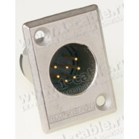 AC7MPB - XLR 7 штекер на панель, тип-P, базовая модель, цвет- черный, корпус- металл