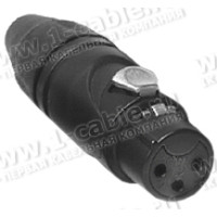 AX3FB-AU - XLR 3 гнездо, литые контакты, черненый, цанговый зажим, серия AX, контакты-покрытие золото