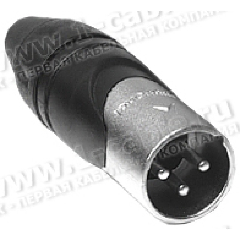 AX3M-AU - XLR 3 штекер, серія AX, литі контакти 2.5 мм (AWG14), нікель, цанговий затиск