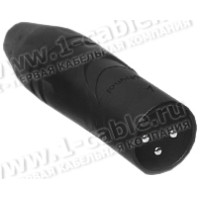 AX3MB-AU - XLR 3 штекер, литі контакти, чорнений, цанговий затискач, серія AX, контакти-покриття золото