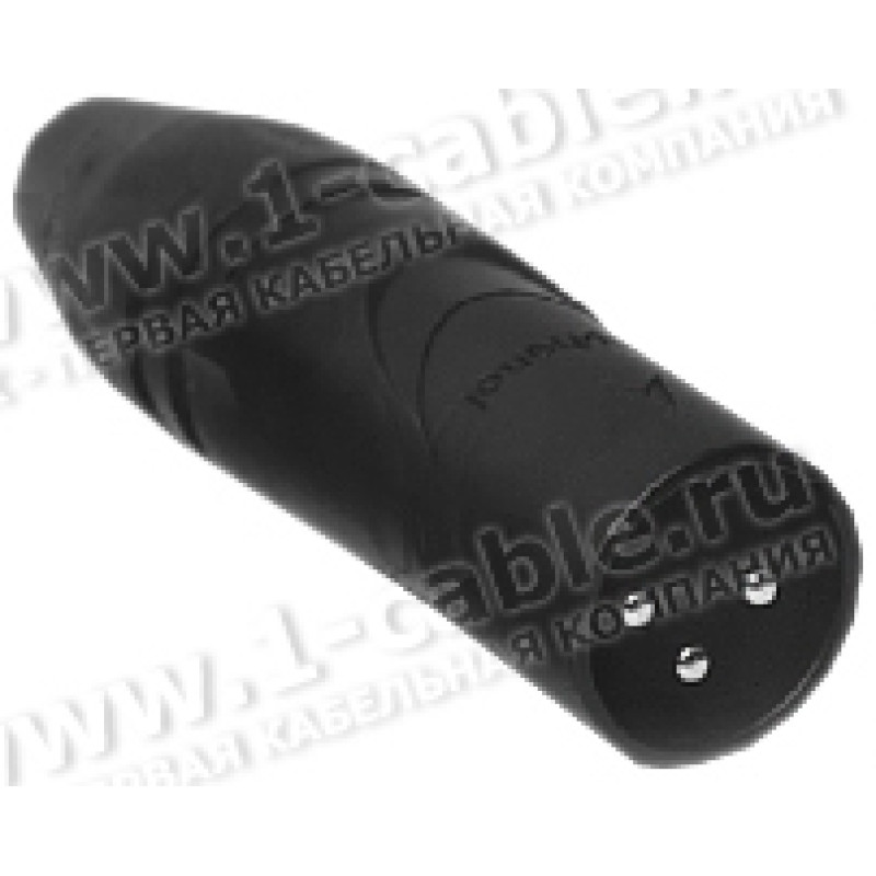 AX3MB-AU - XLR 3 штекер, литі контакти, чорнений, цанговий затискач, серія AX, контакти-покриття золото