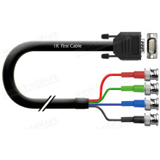 1T-VGA16-01 Кабель видео компонентный RGBHV, Basic K, 75 Ом, D-Sub 15-пин штекер > 4х BNC штекер