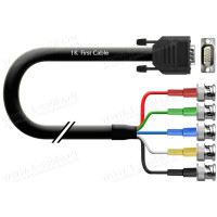 1T-VGA2-01 Кабель відео компонентний RGBHV, Basic K, 75 Ом, D-Sub 15-пін штекер > 5х BNC штекер