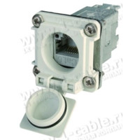 J00020A0481 - Роз'єм RJ45 панельний, засувка, гніздо, кріплення фланець, Variant 6