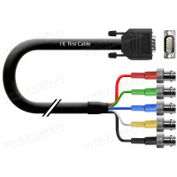 1T-VGA23-10 Кабель відео компонентний RGBHV, Basic K, 75 Ом, D-Sub 15-пін штекер > 5х BNC гніздо