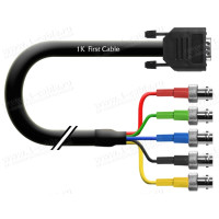 1T-VGA26-00.5 Кабель відео компонентний RGBHV, Basic K, 75 Ом, D-Sub 15-пін гніздо > 5х BNC гніздо