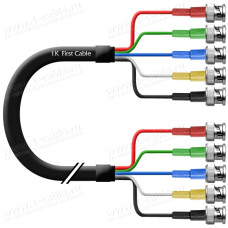 1T-VGA5-01 Кабель видео компонентный RGBHV, Basic, 75 Ом, 5x BNC штекер > 5х BNC штекер, диаметр- 9.9 мм