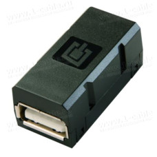 J80029A0004 - Адаптер USB проходной, гнездо-гнездо, версия 2.0, USB(A) гнездо > USB(A) гнездо