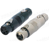 NA3FF-B - Адаптер XLR3 гніздо > XLR гніздо, колір - чорний, метал, Neutrik (Швейцарія)