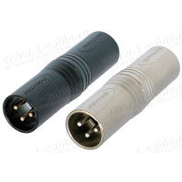NA3MM - Адаптер XLR3 штекер> XLR штекер, колір-нікель, метал, Neutrik (Швейцарія)