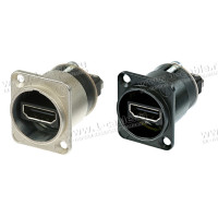 NAHDMI-W-B - Адаптер прохідний панельний HDMI гніздо> HDMI гніздо, D-посадка, контактів-19