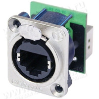 NE8FDP-B - Адаптер прохідний RJ45 Ethercon в корпусі D-посадки, Cat 5E, TIA / EIA 568B, чорний
