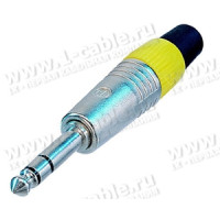 NP3C/B - Jack 6.3 мм штекер на кабель, балансний (стерео), контакти-покриття золото (0.2мкм Au)