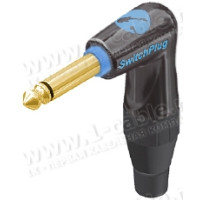 TM1RBJ - Jack Phono 6.3мм моно штекер кутовий, інструментальний, з функцією безшумного вимкнення