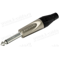 TM2P-AU - Jack Phono 6.3мм моно штекер, T-серія, контакти - покриття золото, на кабель діаметр 3.0-7.0 мм