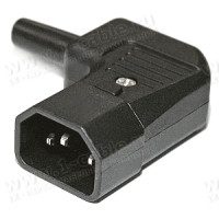 AC-101R2 - Штекер кабельний приладовий 220В, кутовий, 3 контакти, IЕС320, ном. 250В