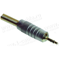 AC-12-G - Разъем Jack 3.5мм штекер стерео, золоченые контакты, хромированные корпус, точеные контакты