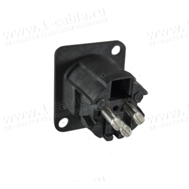 AC3MDPL BULK - XLR 3 штекер на панель, фланець D-типу, термопластик, пайка, в розібраному вигляді