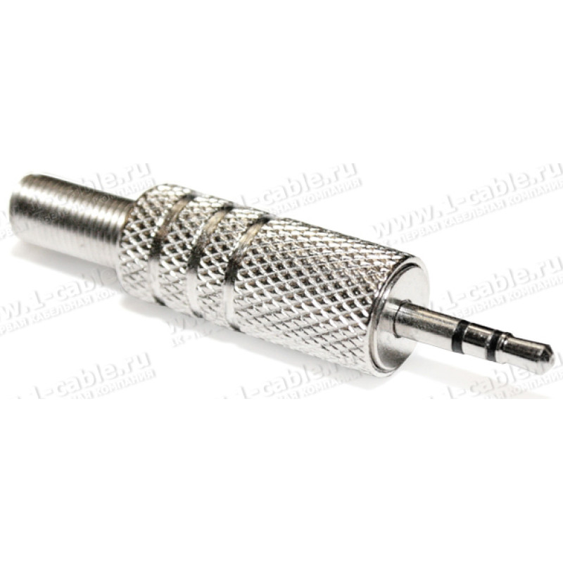 AC-302-N - Jack 2.5 мм штекер на кабель, нікельовані контакти, стерео, на кабель діам. до 3.0 мм