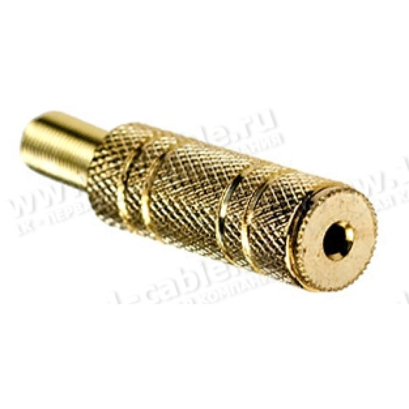 AC-314-G - Jack 2.5 мм гніздо на кабель, позолочені контакти, стерео, на кабель діам. до 3.0 мм