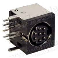 AC-P-MD8 - Роз'єм miniDIN 8-контактний, на друковану плату, гніздо, для встановлення на друковану плату