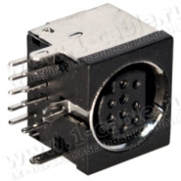 AC-P-MD9 - Роз'єм miniDIN 9-контактний (нестандартний), на друковану плату, гніздо