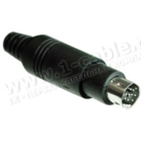 AC-miniDIN9M - Роз'єм miniDIN 9-контактний (нестандартний) кабельний, штекер, розміщ. контактів "у ряд"