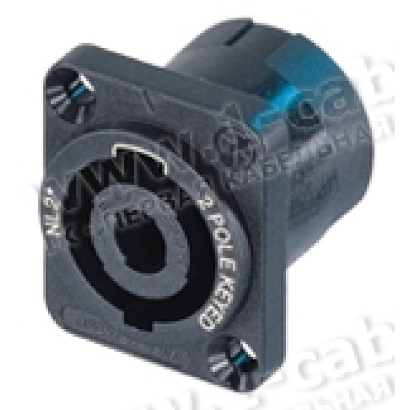 NL2MP - Панельный разъём speakON, квадратный фланец, ном. напряжение- 30 А, контактов- 2