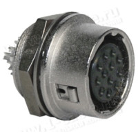 HR10A10R12S - Разъем Hirose, панельный гнездо ответный, 12 контактов, корпус с замком-фиксатором