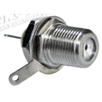 F-25TP-75 - Разъем F, панельный, гнездо под пайку, универсальный, под пайку